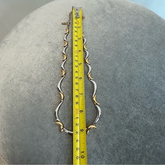 Fac Fifth Avenue Collection gold and silver tone half moon shaped necklace - Picture 9 of 11